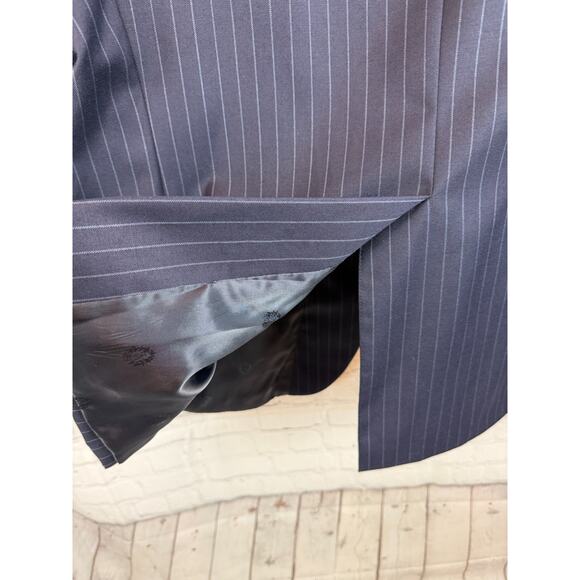 LAUREN RALPH LAUREN blue striped wool blend mens jacket blazer 48L - Picture 7 of 13